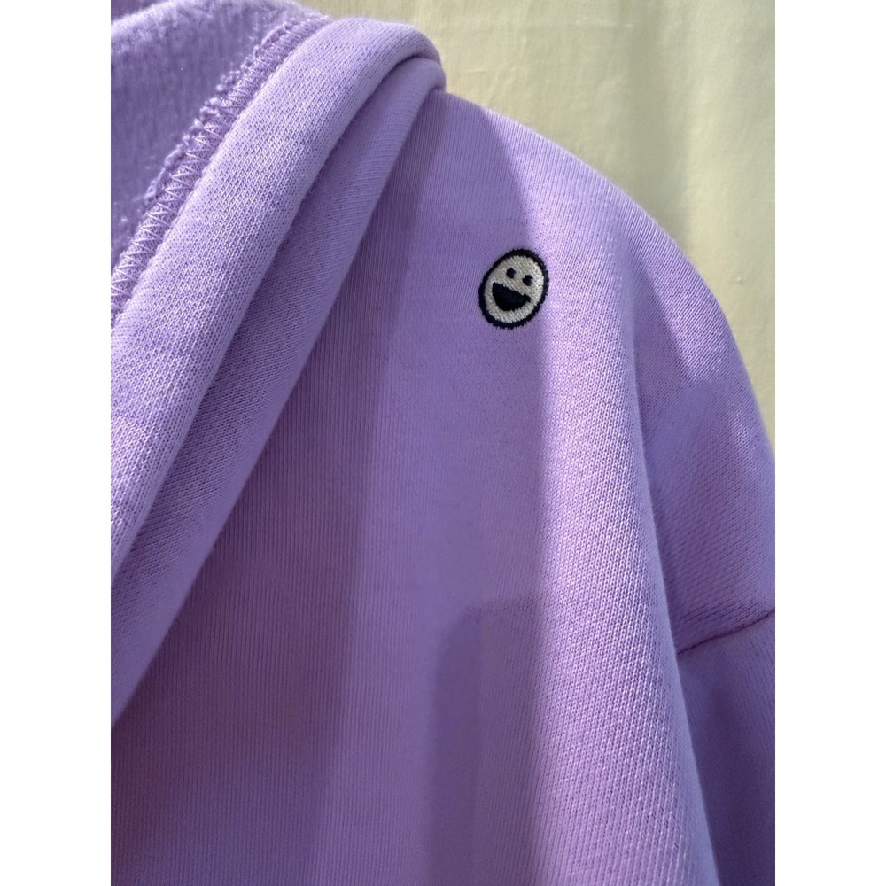 Adidas Men's Sweatshirt Emoji Hoodie Smiley Face Size Small Purple Pink 2XL - Picture 13 of 14